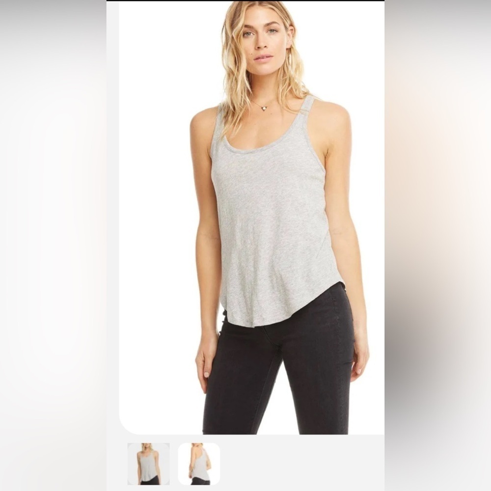 CHASER COTTON BASIC SEAMED RACER BACK GRAY TANK SMALL NEW WITH TAGS